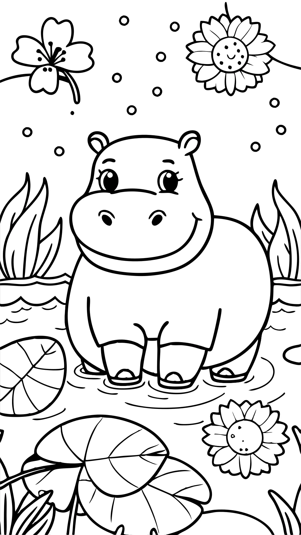 hippo coloring page